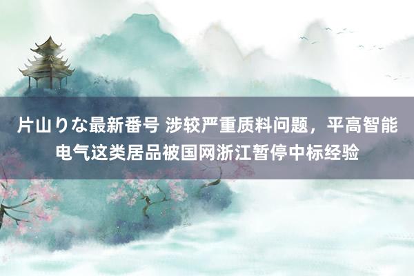 片山りな最新番号 涉较严重质料问题，平高智能电气这类居品被国网浙江暂停中标经验