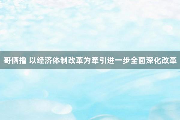 哥俩撸 以经济体制改革为牵引进一步全面深化改革