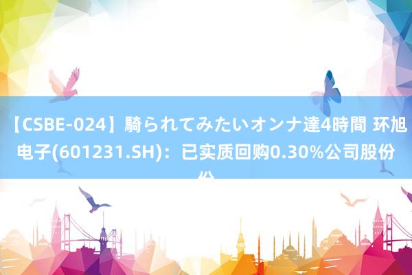 【CSBE-024】騎られてみたいオンナ達4時間 环旭电子(601231.SH)：已实质回购0.30%公司股份