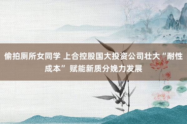 偷拍厕所女同学 上合控股国大投资公司壮大“耐性成本” 赋能新质分娩力发展