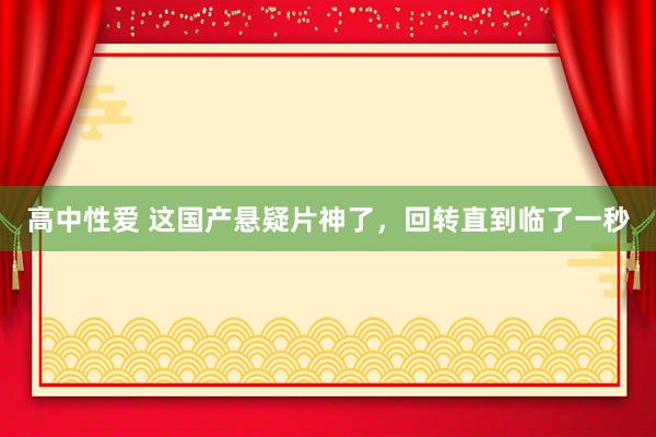 高中性爱 这国产悬疑片神了，回转直到临了一秒