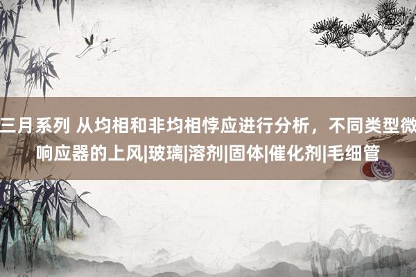 三月系列 从均相和非均相悖应进行分析，不同类型微响应器的上风|玻璃|溶剂|固体|催化剂|毛细管